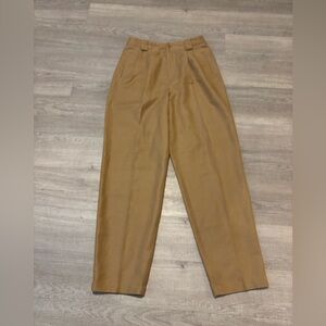 Liz Claiborne Beige Linen Blend Pleated High Waisted Spring Pant Size 12 Sports